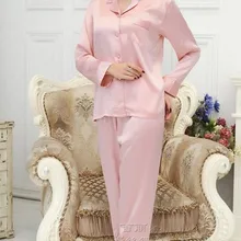 Шелк тутового шелкопряда женская домашняя Тяжелая шелковая пижама больших размеров m-xxxl(красный каучук