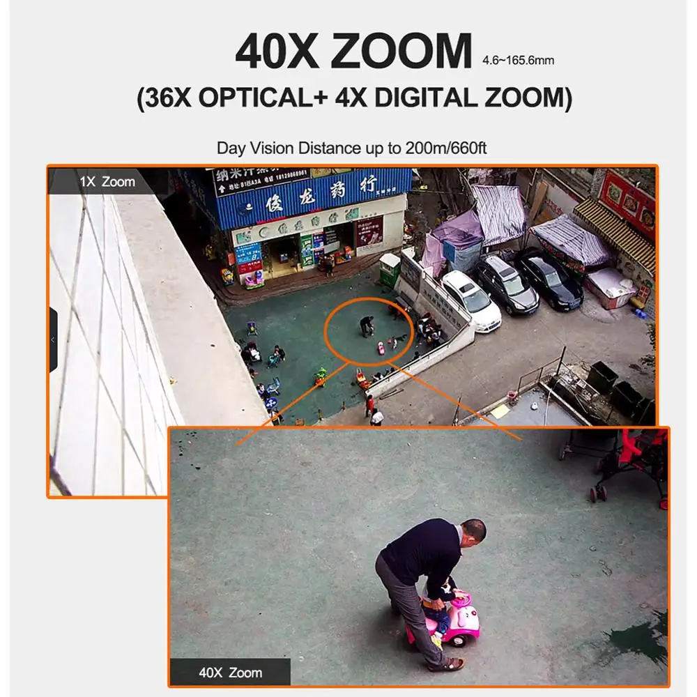 HD 1080P 5MP PTZ IP Camera ONVIF Super 40X Zoom Mini 4 Inch Speed Dome Camera Outdoor IP66 CCTV Sec - 32828990828