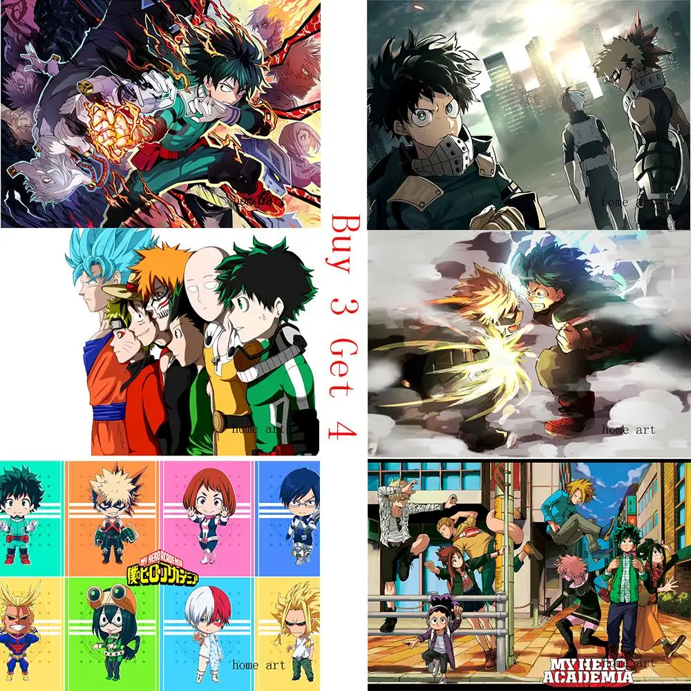 Аниме постер Boku no hero академия прозрачная картина настенные наклейки украшение