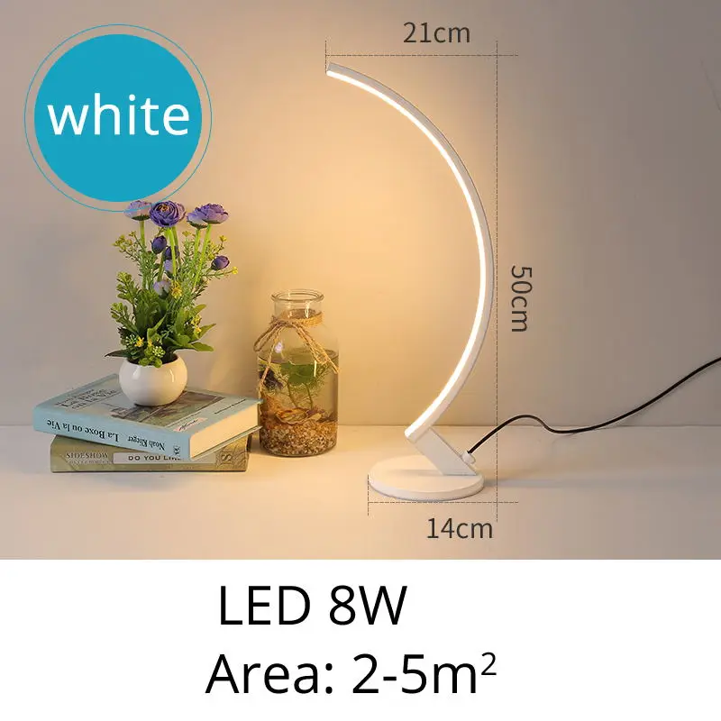 Железная AC85-265V Настольная лампа для спальни настольная лампа для чтения с регулируемой яркостью белая оправа кофейного цвета - Цвет абажура: white table light