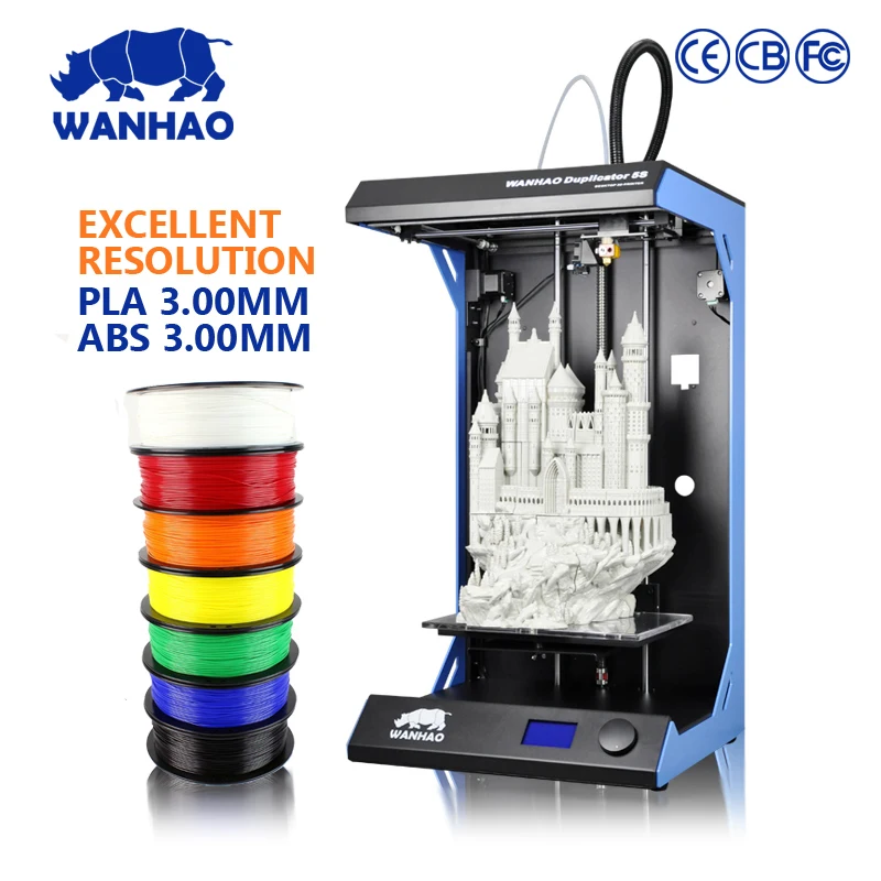 Large format high resolution UV flatbed 3d printer WANHAO D5S 3d printer on hot sale, with 2GB SD card and 1kg filament free