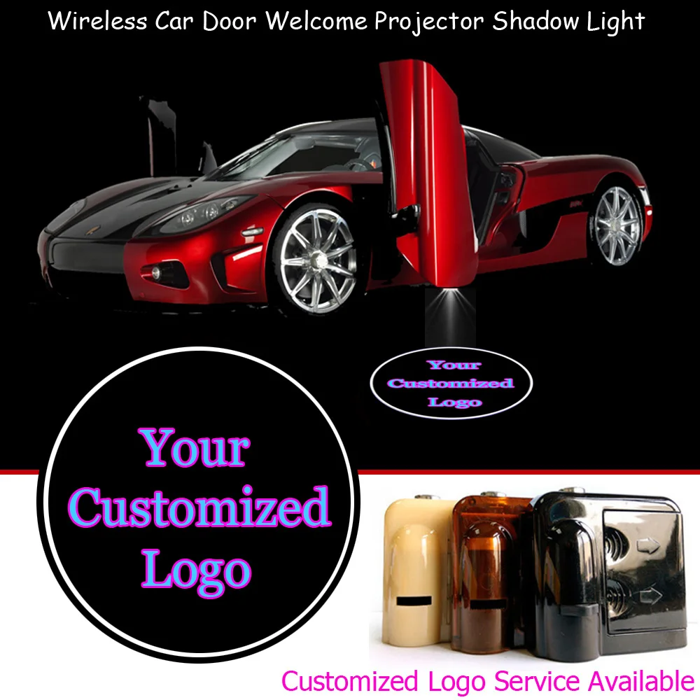 2x Wireless Ghost Shadow Projector Laser Logo LED Door Step Lights Courtesy FORD
