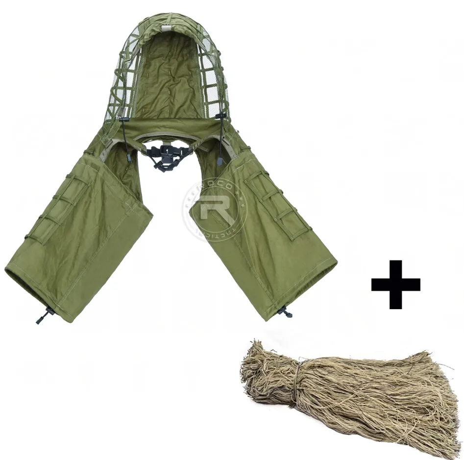 ROCOTACTICAL военный Снайпер Ghillie Viper Hood Combat Ghillie Suit Foundation Custom Ghillie Hood Jacket камуфляж, лесная местность - Цвет: AGM Desert