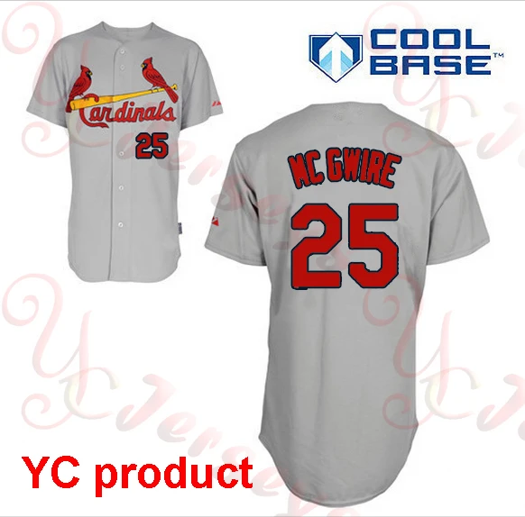 25 Mark McGwire jersey Stitched St. Louis Cardinals baseball jerseys  Customized cheap authentic custom best buy direct china new