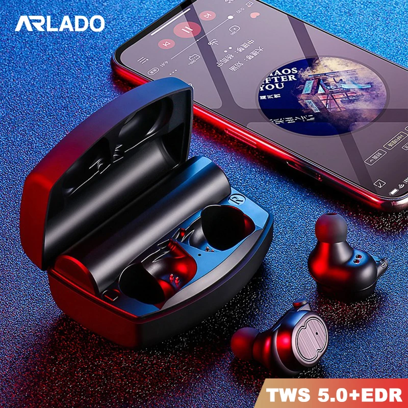 Arlado TWS 8 plus, беспроводные наушники с Bluetooth 5,0, водонепроницаемые спортивные наушники, шумоподавление, стерео гарнитура для телефонов, ПК