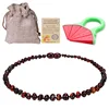 Baltic Ambers Teething Necklace For Babies (Unisex) (Cognac) - Anti Flammatory,Natural Certificated Oval Baltic Jewelry 14-33cm ► Photo 3/6