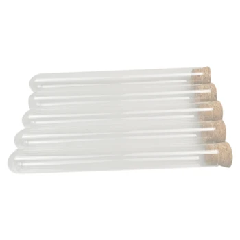 

50Pcs 20X150Mm 30Ml Plastic Test Tube With Cork ,Clear Wedding Favor Gift Tube Package Tube