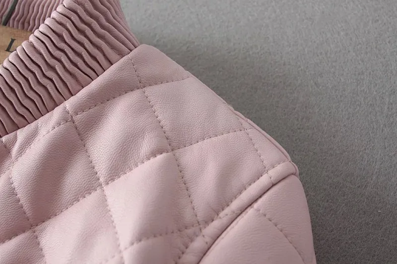 Осень 2017 г. Новый для женщин курточка бомбер PU хлопковая Куртка парка тонкий модный дизайнерский одноцветное пальто для будущих мам
