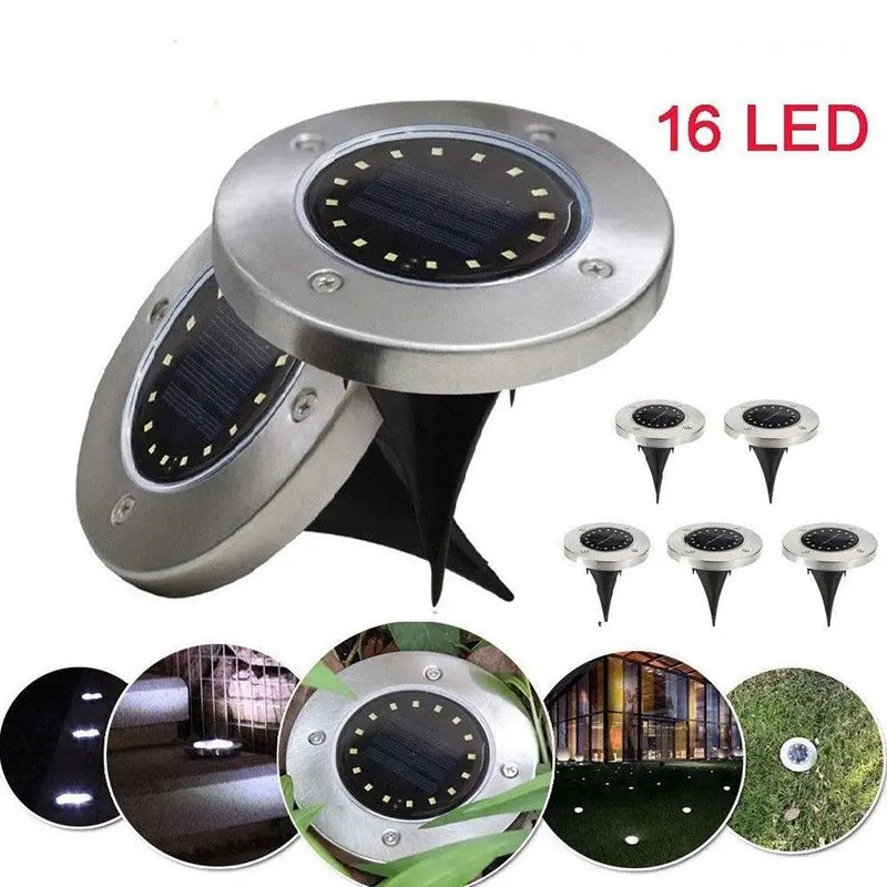 Solar do Solo Sensor de Luz à Prova Decking ao ar Pacote Lote Led Lâmpada Enterrado Jardim d' Água Luz Livre Caminho Solaire Lampe Exterieur 6 - 16 4 Lâmpadas subterrâneas