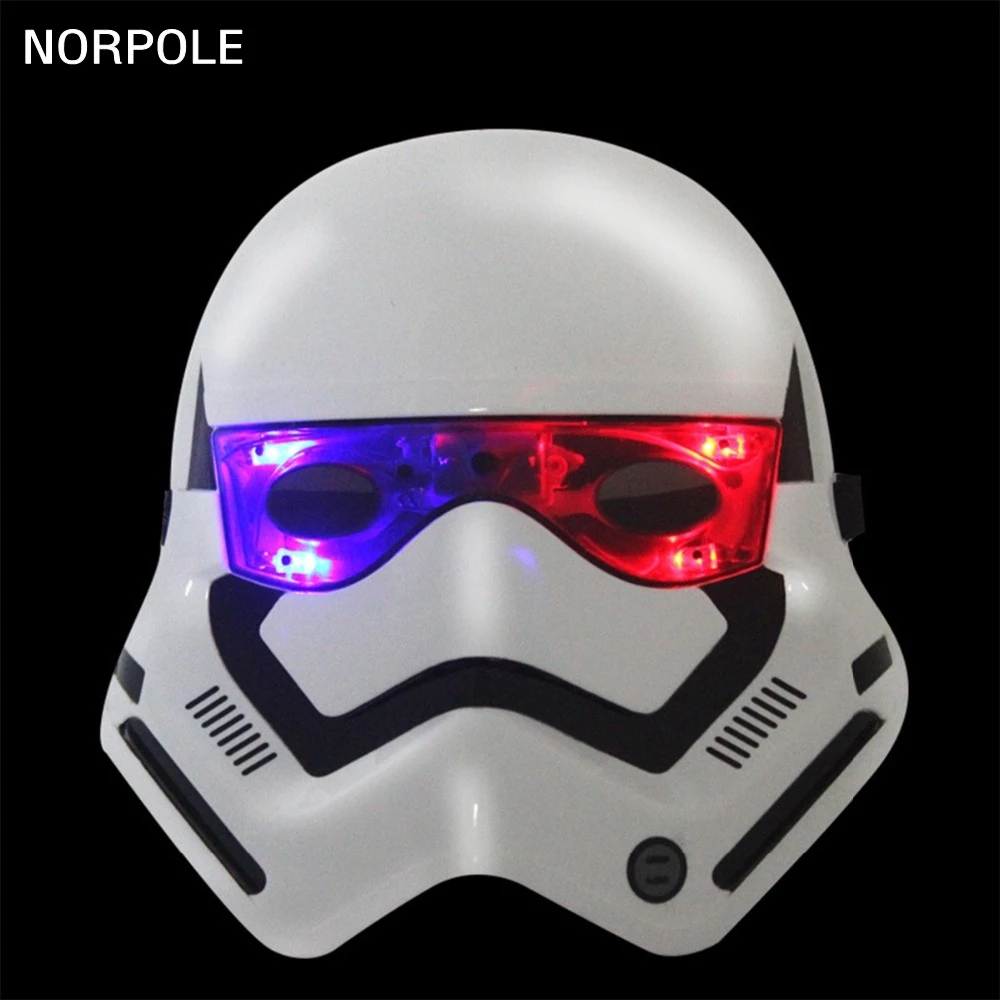 

Cool LED Eye Light Mask Black Stormtrooper Darth Vader Superhero Cosplay Mask Costume Supply For Halloween Home Party