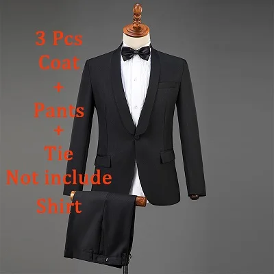 Black Men Jacket Suit Black White Outfit Stand Collar Coat Set Male Party Clothes Nightclub Bar Costume Singer Performance Wear DT743 - Цвет: Black