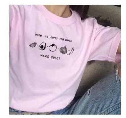 When Life Gives You Limes T-Shirt Funny Saying Eco Tee Stylish vegetable fruit Slogan Graphic Tops Girl Tumblr Camisetas Outfits5