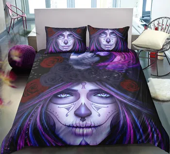 

Fanaijia 3D sugar skull Duvet cover set Bedding Set twin size bedclotheswith pillowcase bed set home Textiles 200*200cm
