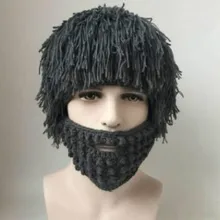 Парик борода шапки Хобо Mad Scientist Rasta каверман ручной работы вязаные теплые шапки для мужчин и женщин Хэллоуин забавные вечерние вязаная шапка шляпа