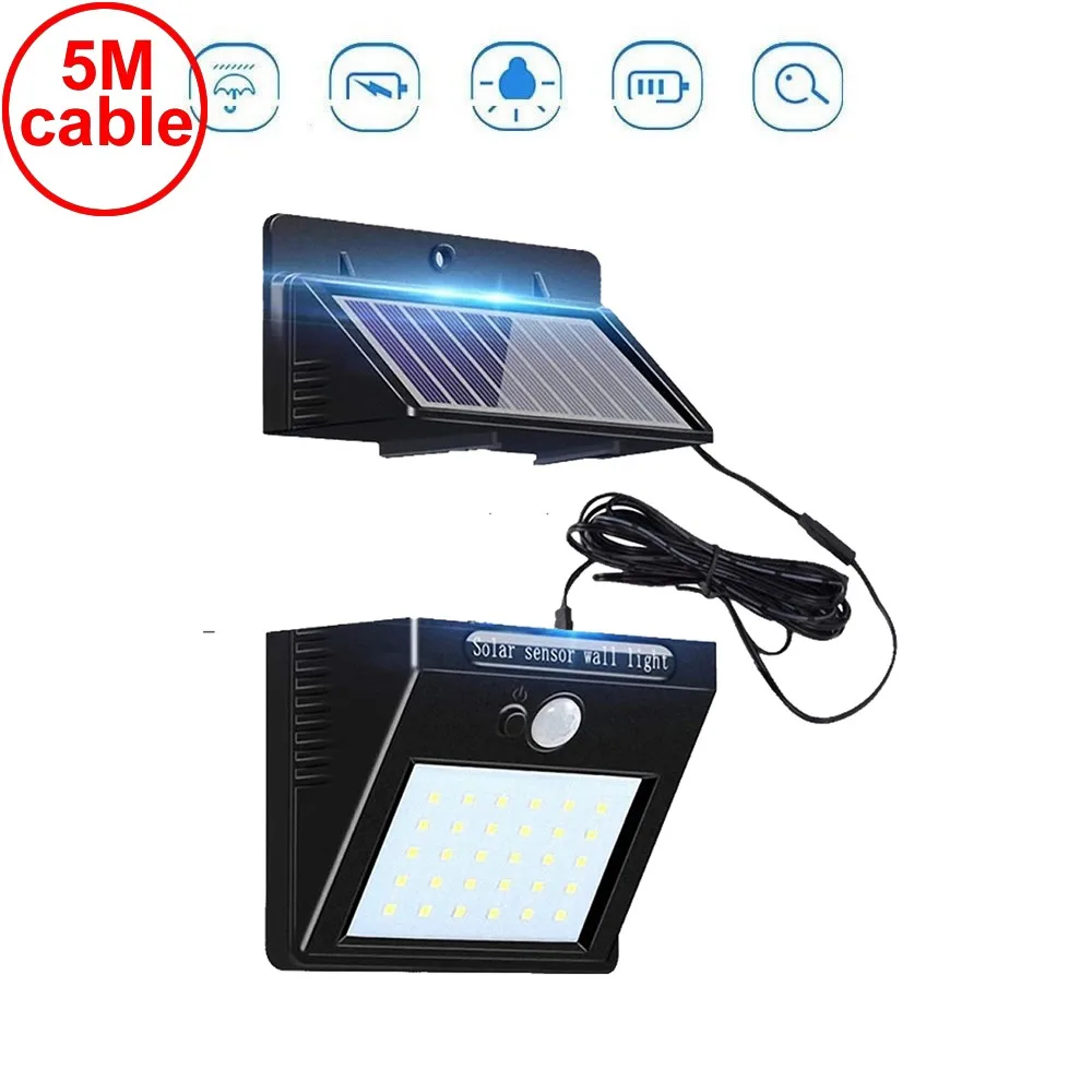 

30 LED Solar Powered Light Outdoor Wireless Motion Sensor Security lamp Waterproof Wall Spotlight for Street Pathway garden deck