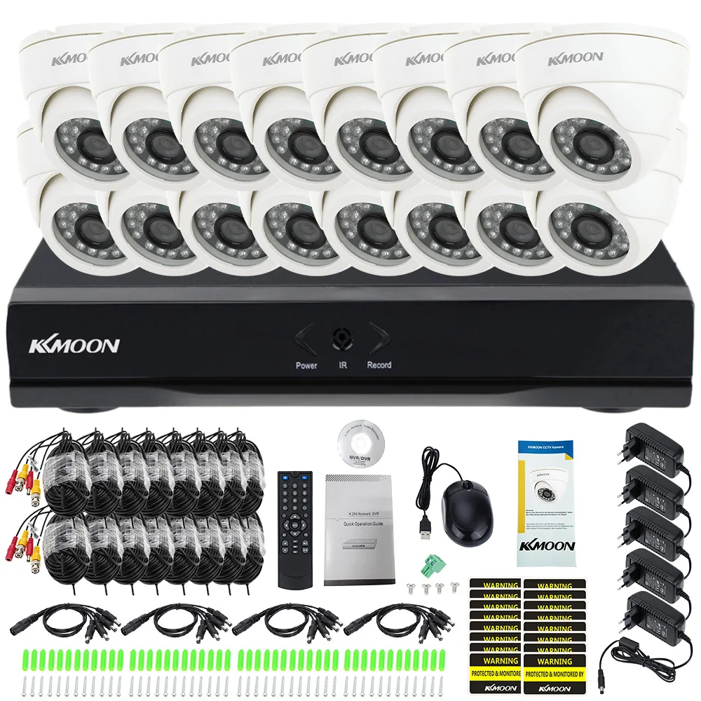 KKmoon система видеонаблюдения 16CH система видеонаблюдения 16 шт 800TVL камера видеонаблюдения система наблюдения комплект камеры Onvif ночного видения