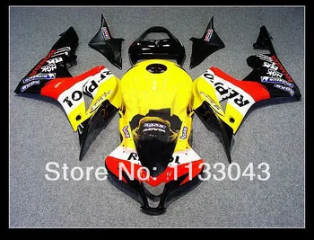 

100%Fit Injection yellow red black Fairing kits for HONDA CBR 600 RR 07 08 F5 2007 2008 CBR600RR 2007 2008 REPSOL fairings #111