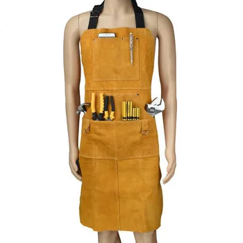 

Work Wear Men's Safety Clothing Overalls Protective Cloth Workers Repairman Machine Car Repair Welding Apron Leather DFW040