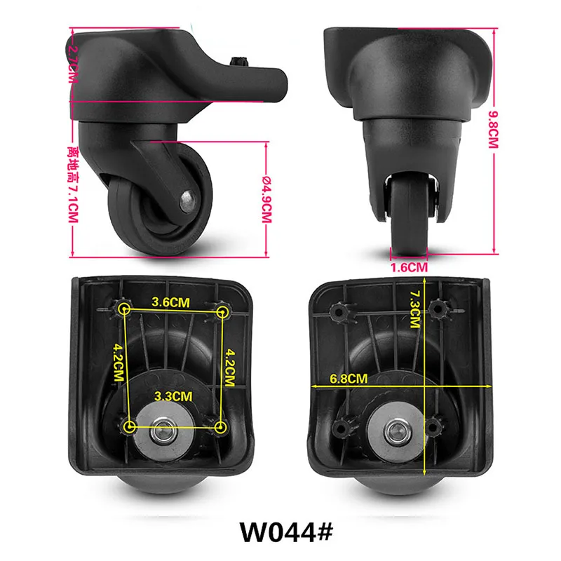 Замена багажа/чемоданов колеса, ремонт багажного колеса, колеса для чемоданов W044 - Цвет: 1 pair W044