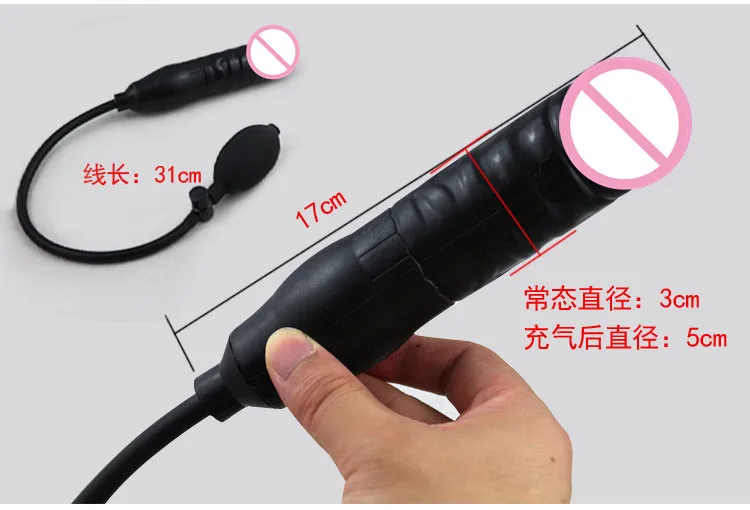 Hot Inflatable Dildo Pump Penis Cock Anal Sex Toy Butt Plug Blow-Up GETS Wider Big Dildos Sex Products for Women/Men Adult Toys