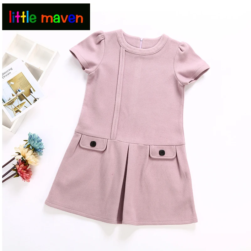 

Girls Dress 2018 Autumn Winter Kids Warm Clothes O-neck Unique Design For Children Clothing 2-10Y Party Princess Dresses