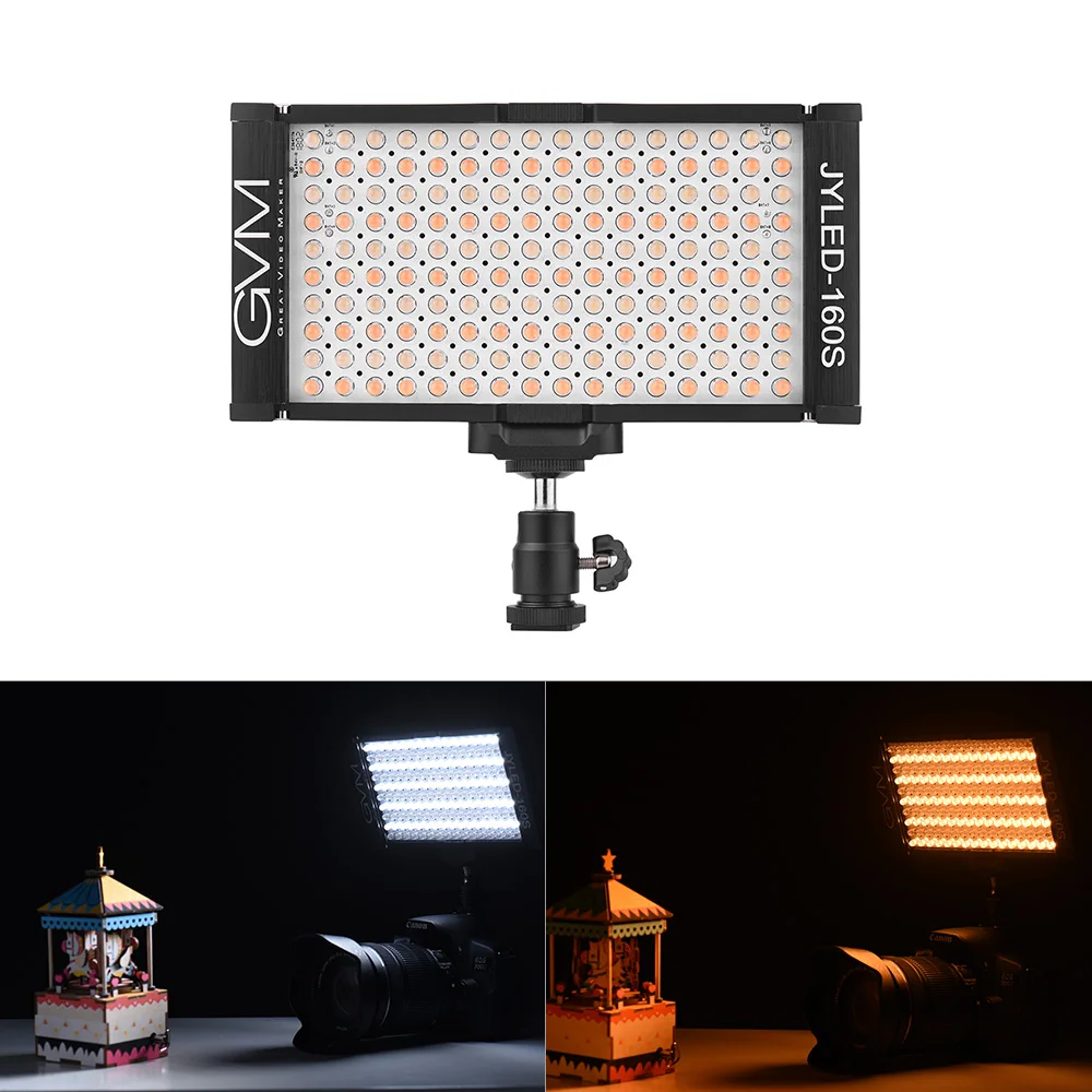 GVM 160 светодиодный светильник с регулируемой яркостью двухцветная температурная панель свет на цифровой камере видео свет для Canon Nikon sony Olypus