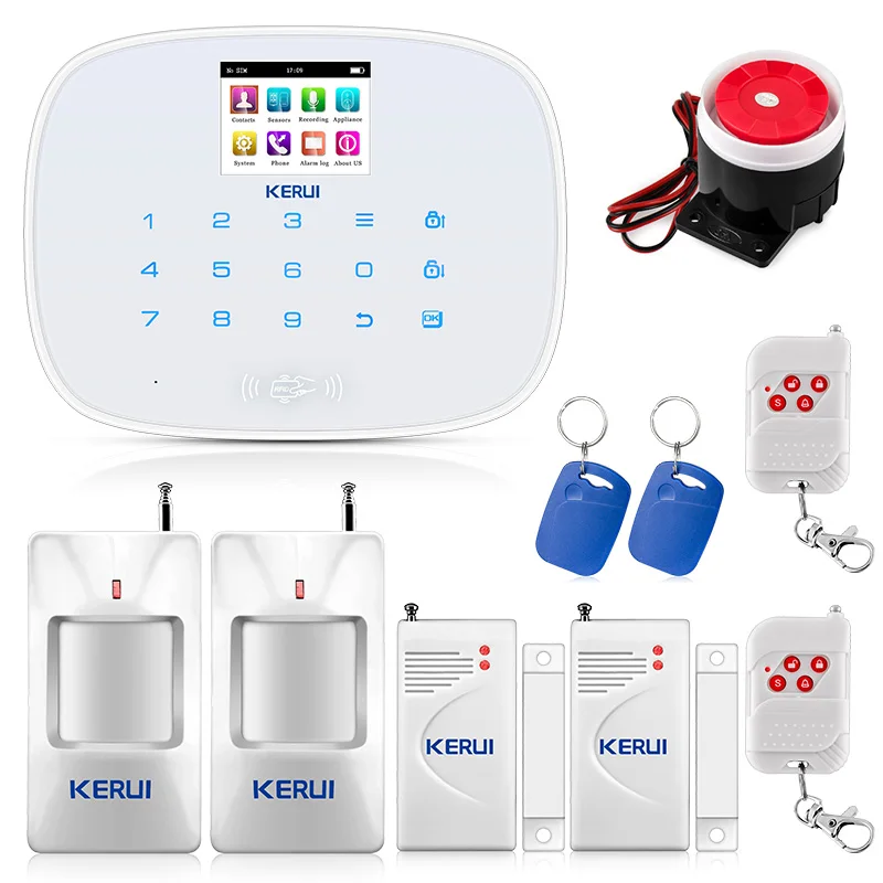 

KERUI GSM Wireless Home Security Alarm System Kit Door Sensor Infrared Induction Alarm RFID To Remove Home Security Alarm