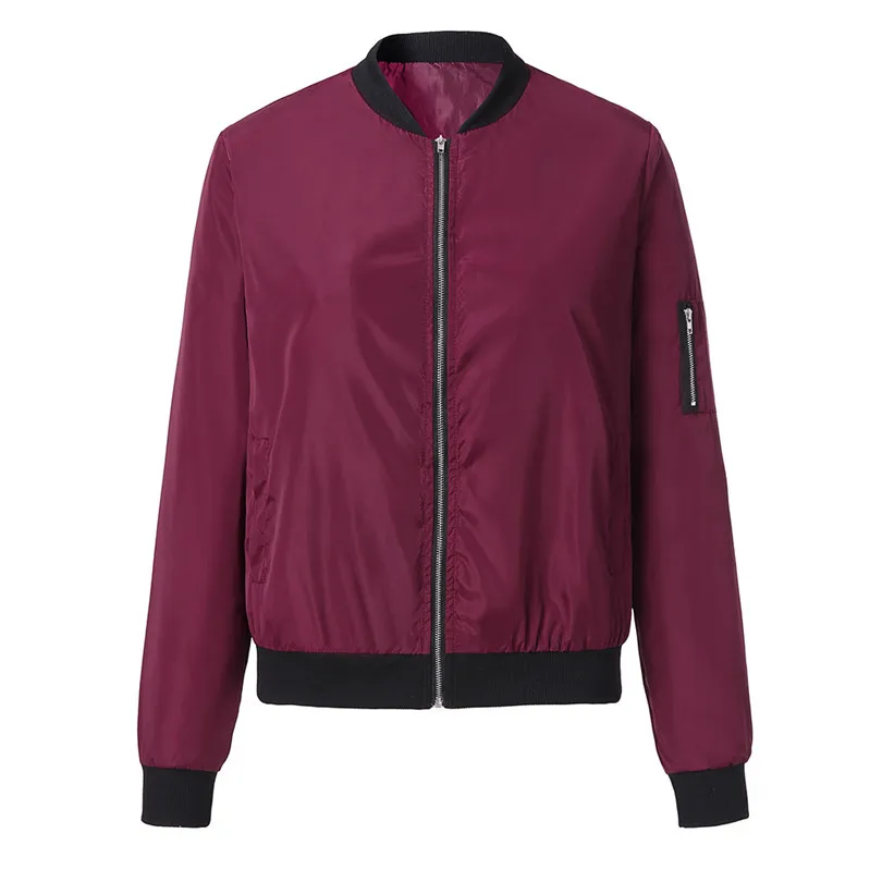 New Fashion Women Classic Quilted Jacket Autumn Winner Casual Short Bomber Solid Jacket Coat Outwear #E15 (19)