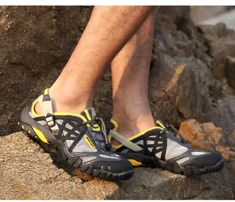 TOURSH/летние водонепроницаемые сандалии; Мужская дышащая обувь для улицы; мужские сандалии для прогулок; Caminhadas Ao Ar Livre