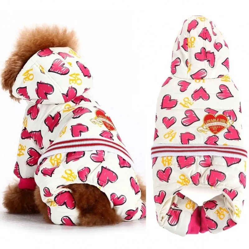 Новая зимняя одежда для собак, розовый теплый водонепроницаемый нейлоновый комбинезон для собак, пальто, большой размер, пуховик, одежда, костюм
