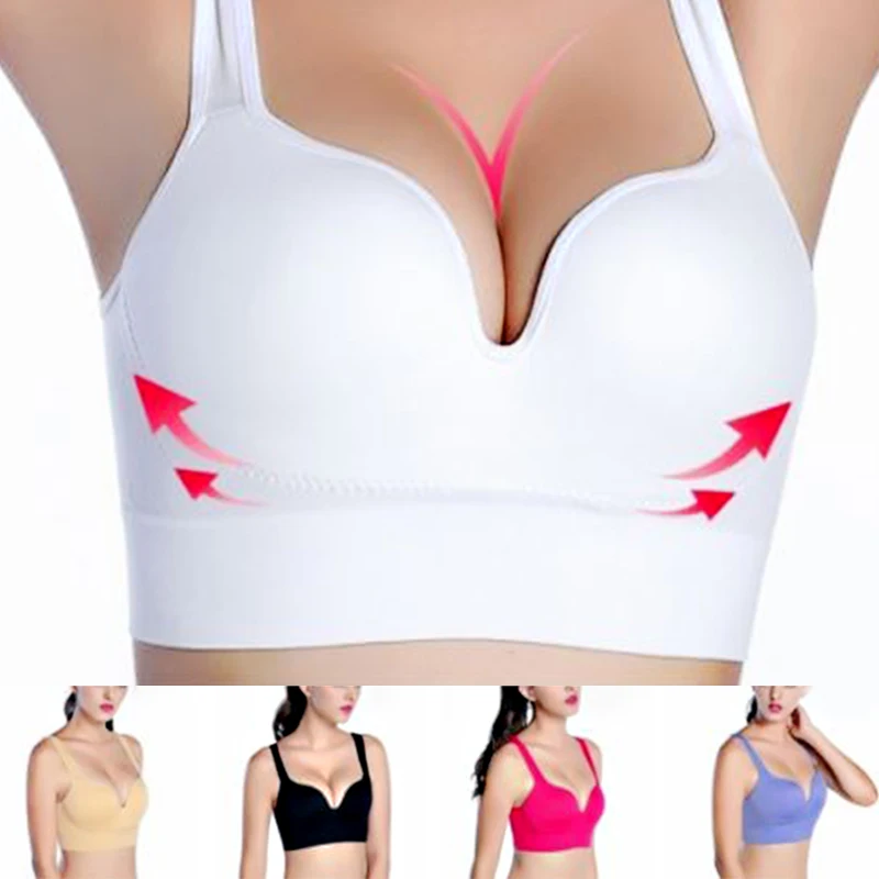 

High Quality 1pc Vest 3D Multicolor Racerback No Rims Gather Together Seamless 3/4 Cups Women Bras