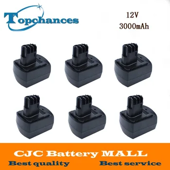 

6PCS Newest Replacement Ni-Mh 12V 3000mAh Power Tool Batteries for METABO 6.25473 ULA9.6-18 BS 12 SP BSZ 12 Impuls Black
