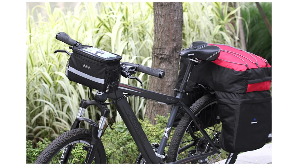 Велосипедная сумка ROSWHEEL передняя рама руля Сумка велосипедная голова сумка с тачскрином ПВХ сумки для телефона аксессуары