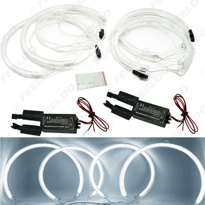 FEELDO 4pcs/set Car Headlight CCFL Angel Eyes Light Halo Rings Kits Light For BMW X5(E53) DRL 6-Color Optional