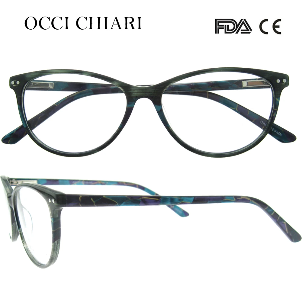OCCI CHIARI Новое поступление брендовый компьютерный анти-синий светильник для мужчин и женщин прозрачные очки Оптическая оправа очки W-CERIA - Цвет оправы: C2