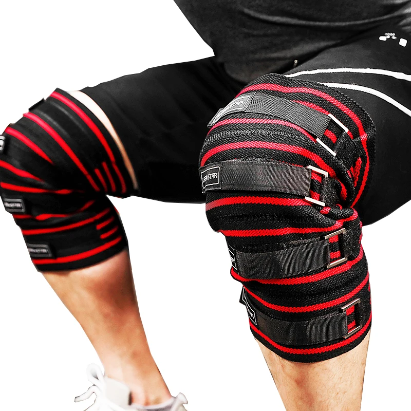 

Adjustable Weightlifting Knee Sleeve Squat Support Compression Pads Brace Fitness Kneepad Wraps Bandage Guard Straps (1 Pair )
