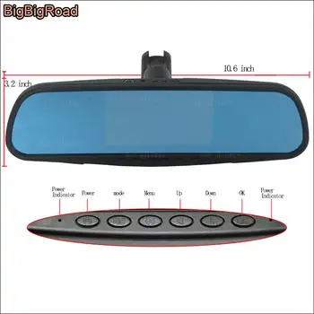 

BigBigRoad For toyota Crown Hilux Car Mirror DVR Camera Blue Screen Dual Lens Video Recorder Dash Cam with Original Bracket