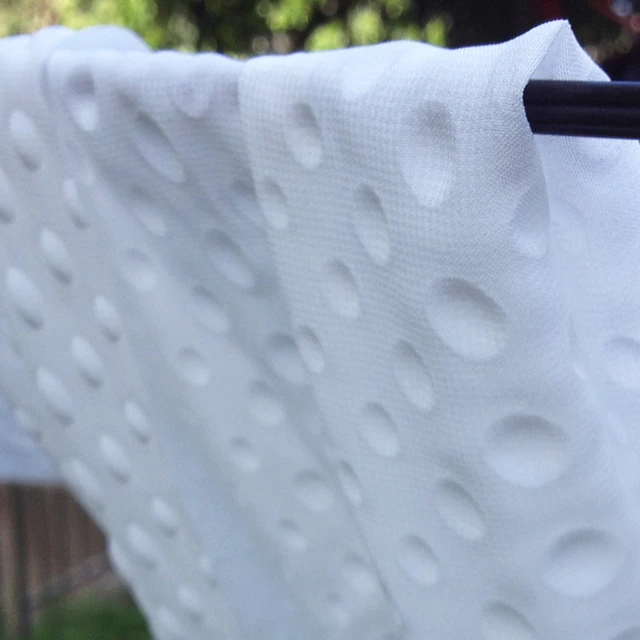 Dotted Clip Silk Chiffon - Off-White - Fabric by the Yard