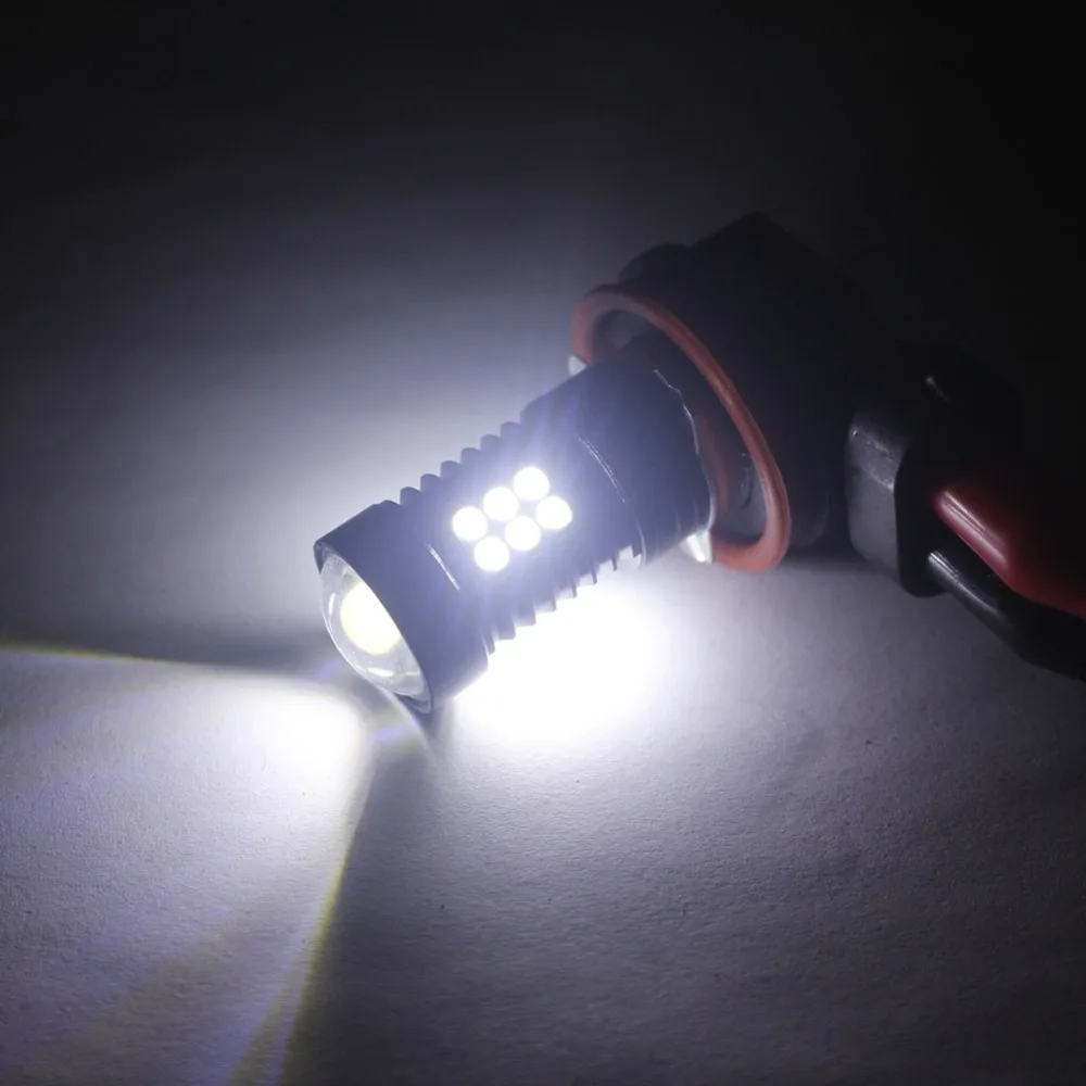 2 шт. H8 H11 Led 1156 Противотуманные фары лампы 1200LM 6000K белый автомобиль Вождение Бег
