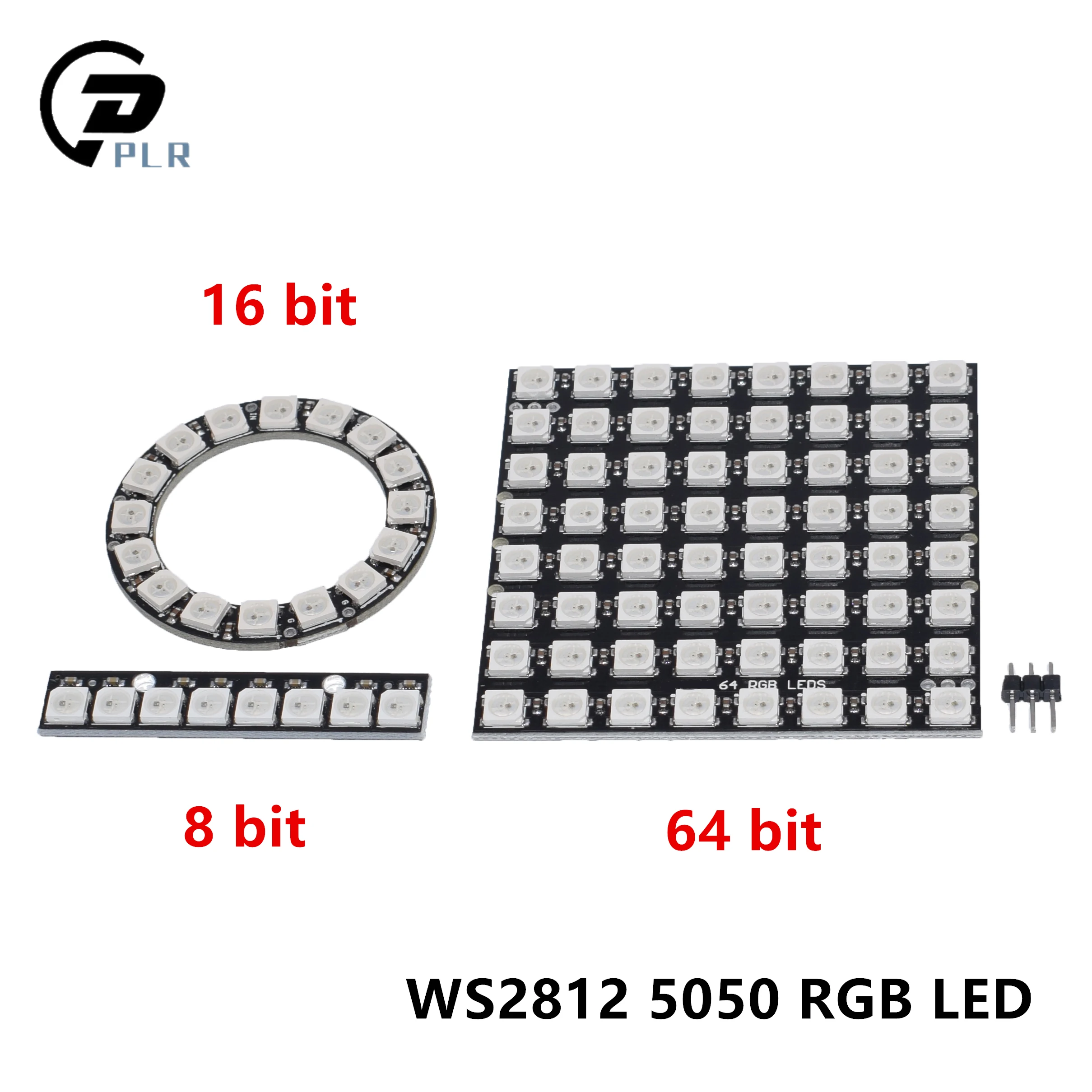 

1pcs 8 16 64 channel WS2812 5050 RGB LED 8 bit 16 bit 64 bit 8x8 lights built-in full color-driven development board