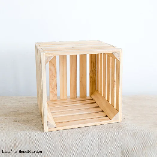 

multi function square strong primitive pine wooden crate box