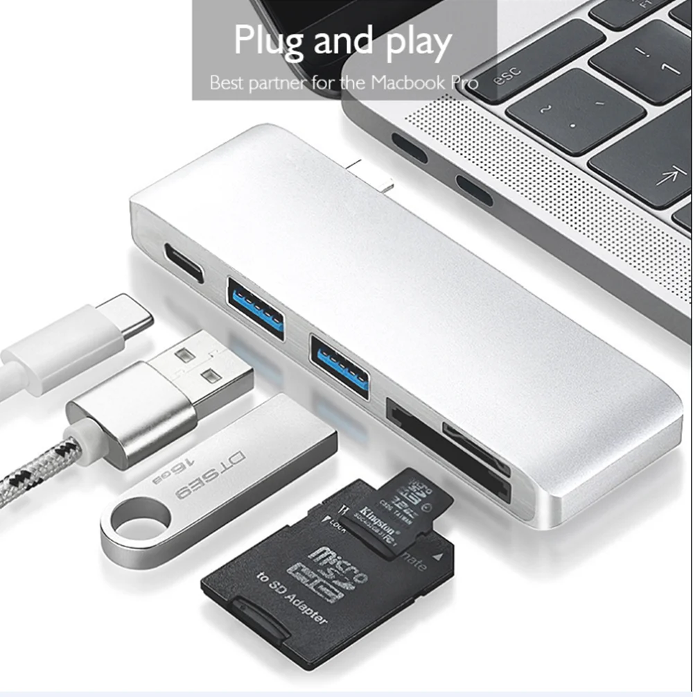 USB C концентратор типа C к USB адаптер 4 в 1 многопортовый USB 4 порта