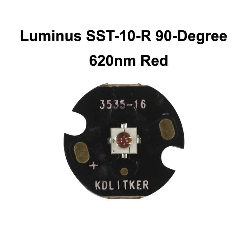 Luminus SST-10-R под углом 90 градусов; 620nm красный светодиодный излучатель с 16 мм/20 мм Печатные платы с прямым отводом тепла (DTP Медь MCPCB)-1 шт