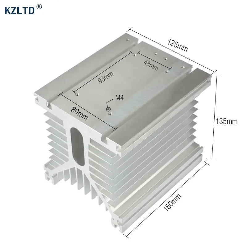 iFCOW Aluminum Alloy Heat Sink for Three Phase Solid State Relay Mountable Heatsink Design Dissipate Heat Protect Relay 