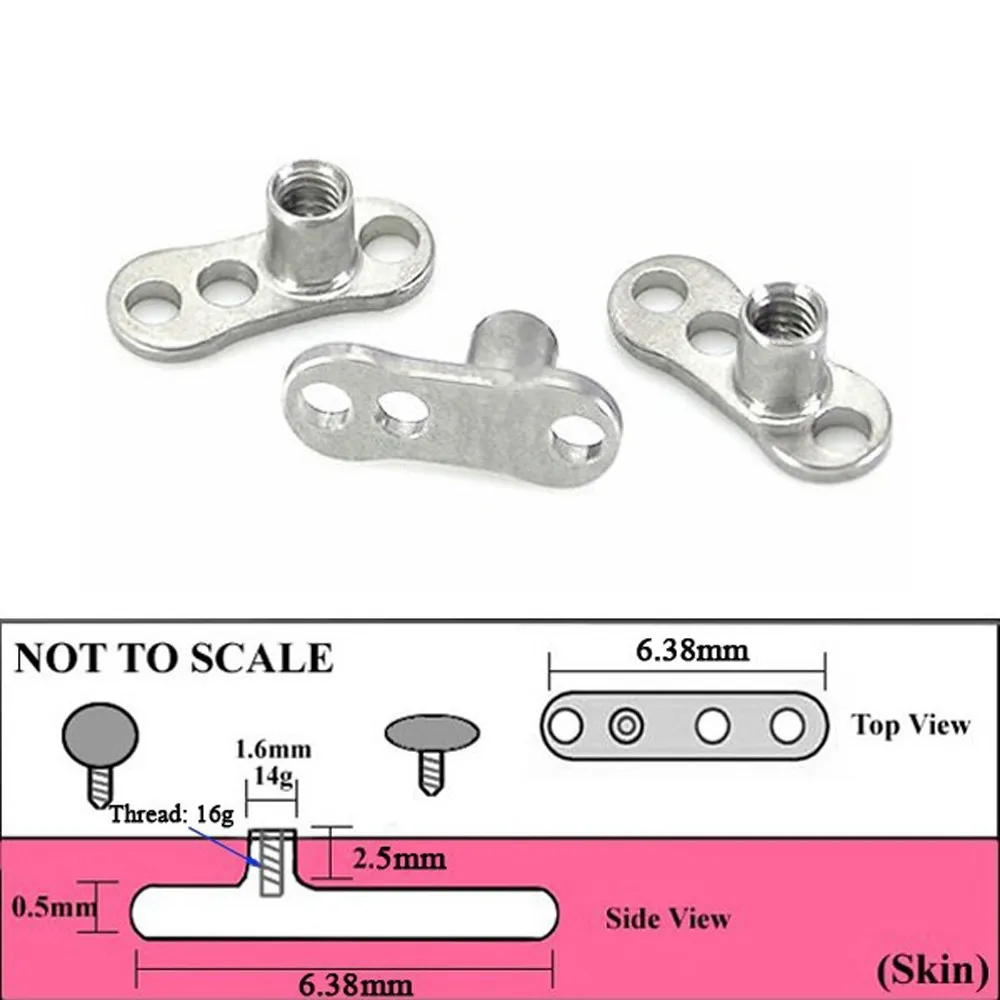 Piercing A Zampa In Titanio G23 Con Zirconi - Ancora Transdermica, 23 Colori, Ideale Per Regalo - Foto 9