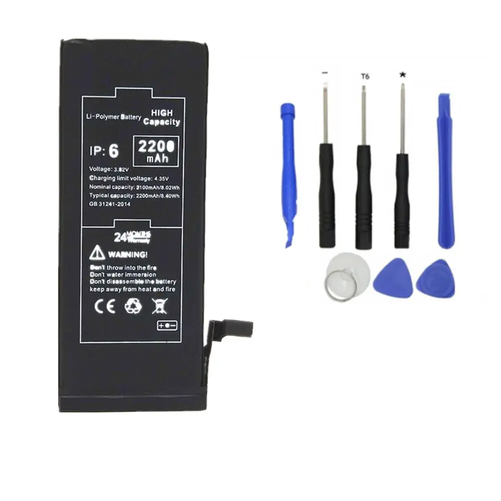 

BUOTZO lithium battery for Apple iPhone 6 replacement battery phone 2200mAh+free with repair tools and battery stickers