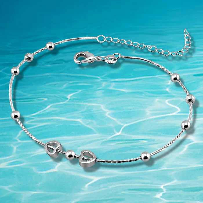 Heart Pendant in Sterling Silver Anklets sterling silver jewelry for women