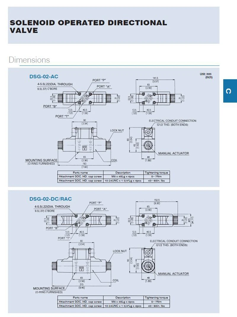 DSG клапан электромагнитный клапан DSG-02-3C60-DL распределительный клапан электромагнитный DC24V AC220V