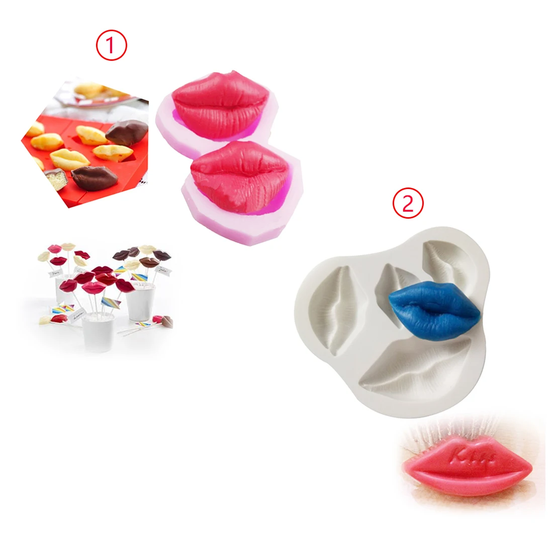 

1PC Sexy Lips Silicone Mold Fondant Mould Cake Decorating Tools Chocolate Soap Mold Cake Stencils Kitchen Baking Accessories