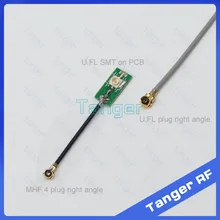 Tanger IPX IPEX U.FL female socket SMT on PCB to MHF4 plug right angle 0.81mm RF Coaxial Jumper cable 8cm 3inch for Wifi Router